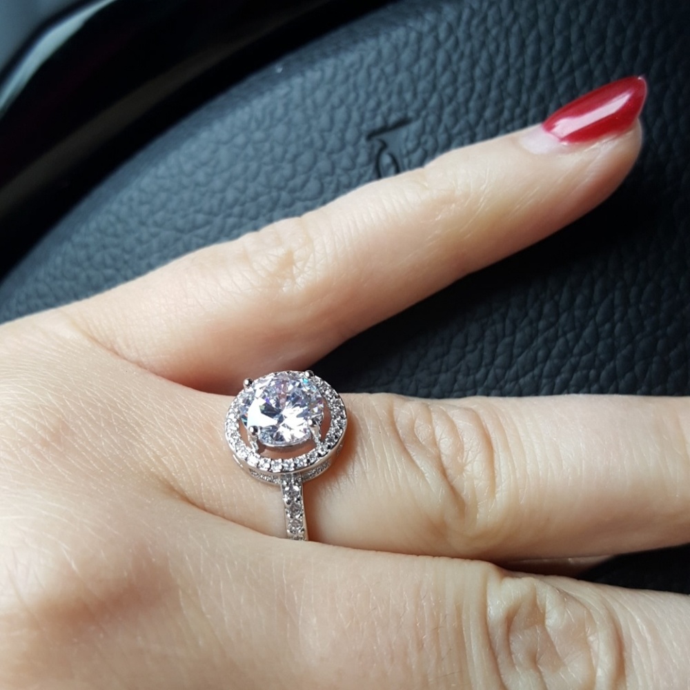 Last size 10! Ring with Cz crystal  silver! - Picture 2 of 4